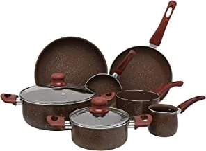 Trust Pro Granite Coated Cookware Set 10 Pcs Dark Brown, Kr07Mb7