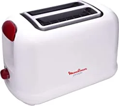 MOULINEX Toaster | Principio | 2 Slots | 850 W | 7 Levels of Toasting | Defrost Function | White | 2 Years Warranty | LT160127