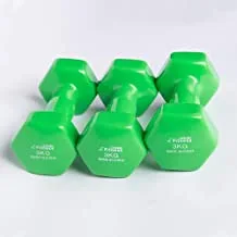 Fitness World Dumbbells 3 Kg, 2 Pieces (Green) From Fitness World