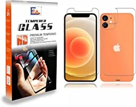 Ezuk 2in1 Front and Back Tempered Glass Screen Protector for Apple iPhone 12 & iPhone 11 [Easy Installation, 9H Scratch Resistance, Anti Bubble]