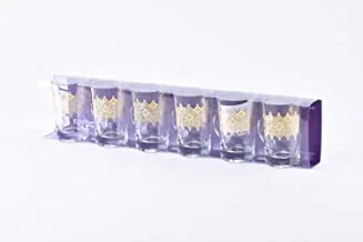 Wisteria Glass Tea Tumbler W/Handle set Sparkle Gold /6PCS
