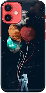 Jim Orton matte finish designer shell case cover for Apple iPhone 12 Mini-Astronaut Balloon Black Blue