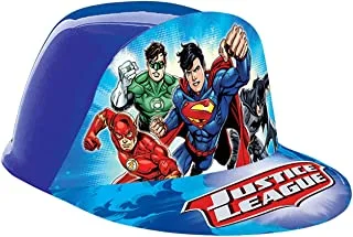 Amscan Blue Vac Formed Hat With Justice League Theme-1 Pc