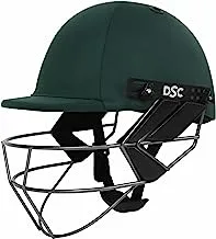 DSC FORT44 Cricket Helmet for Men & Boys (Adjustable Steel Grill | Back Support Strap |Color: Green | Light Weight | Size : Medium