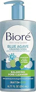 Bioré Daily Blue Agave + Baking Soda Balancing Pore Cleanser, Liquid Cleanser for Combination Skin, to Penetrate Pores & Gently Exfoliate Skin, 6.77 Ounce