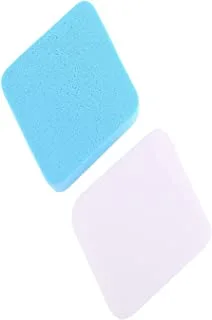 Lawazim 2-Piece Rectangle Make Up Sponge White/Blue
