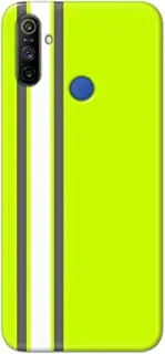 غطاء جراب مصمم بلمسة نهائية غير لامعة من Khaalis لهاتف Realme C3-Racing Stripes Green White