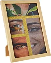 LOWHA smile eyes Wall Art with Pan Wood framed Ready to hang for home, bed room, office living room Home decor hand made wooden color 23 x 33cm By LOWHA