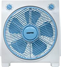 Geepas Gf21113 12'' Box Fan - 3 Speed, 60 Minutes Timer -Child Safe Personal Desk Fan With Powerful Copper Motor - Ideal For Office, & Home| 2 Year Warranty