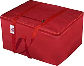 Fun Homes Rexine Jumbo Underbed Moisture Proof Storage Bag with Zipper Closure and Handle (Red) Standard