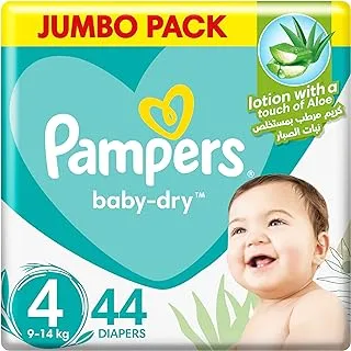Pampers Aloe Vera, Size 4, Maxi, 9-14kg, Jumbo Pack, 44 Taped Diapers