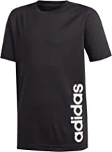 Adidas Boys Yb Tr Lin Tee T-Shirt, Color: Black/White, Size: 9-10 Years