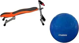 وورلد وورلد عبارة عن جهاز لتقوية الظهر وعضلة المعدة ، مع كرة اليوجا فتنس وورلد الزرقاء 85 سم
