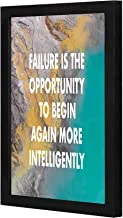 LOWHA Failure is the opportunity to begin Wall art wooden frame Black color 23x33cm By LOWHA