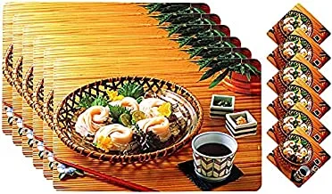 Kuber Industries Horse Design Dining Table Placemat Set With Tea Coasters|Pack of 12|ASSORTED COLOR Standard