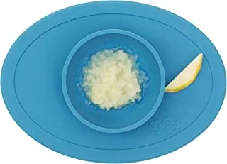 EZPZ Tiny Silicone Suction Bowl with Built-in Placemat, Blue