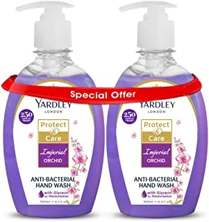 Yardley London Antibacterial Hand Wash For Unisex, 500 ml x 2, Affordable pack