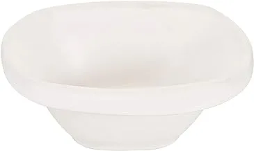ServeWell 4.75 بوصة هوريكا وعاء نباتي فارسي مربع ، أبيض ، ميلامين
