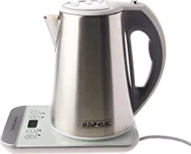 ALSAIF 1.7Liter 2200W Electric Cordless Kettle Stainless Steel, with Digital Base, White 90698 2 Years warranty