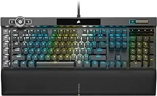 لوحة مفاتيح الألعاب الميكانيكية كورسير K100 RGB - سرعة CHERRYMX - أسود ، CH-912A014-NA