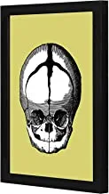 LOWHA yellow skull Wall art wooden frame Black color 23x33cm By LOWHA