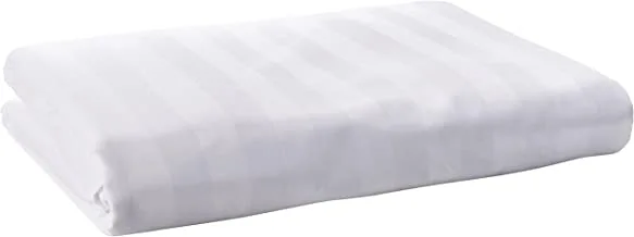 Deyarco Hotel Linen Klub 600Tc 100% Long Staple Cotton 1 Inch Stripe Sateen Weave Duvet Cover -LuxurioUS Quality With Easy Button Closure, Size: Queen 225 X 245Cm, White