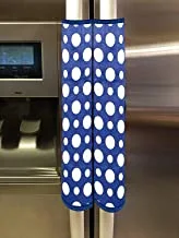 Kuber Industries Dots Design Pvc 2 Pieces Fridge/Refrigerator Handle Cover (Sky Blue), 35 X 15 X 1 Cm