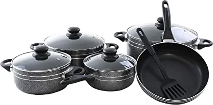Royalford cookeware set 10pcs,Black,Ceramic