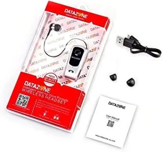 Wireless earphone collar clip for mobile phones, hd stereo sound microphone, bluetooth headset with multi connections, by datazone, silver, dz-f920