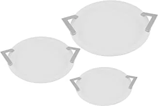 Al Saif 3Pcs Tray (Size: 33.0, 39.0, 45.0 Cm) Shape : Round Color: Ivory/Chrome