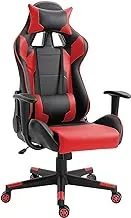 Mahmayi C599_Red Gaming Chair High Back Computer Chair Pu Leather Desk Chair Pc Racing Executive Ergonomic AdJustable Swivel Task Chair With Headrest And Lumbar Support (Red)