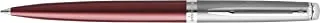 قلم حبر جاف Waterman Hemisphere Essential | الفولاذ المقاوم للصدأ غير اللامع والبرميل الأحمر مع زخرفة الكروم | عبوة الحبر | هدية محاصر | 9922