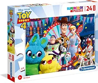 Clementoni Puzzle Super Color Toy Story (4) 24 Maxi PCS (62 x 42CM) - For Age 3 Years Old Multicolor