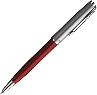 Parker Sonnet Essentials Red| Chrome Trim Sandblasted Steel Ballpoint Pen| Gift Box| 9930