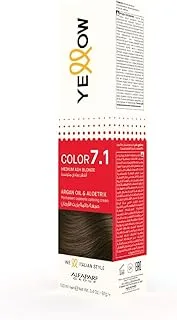 Yellow COLOR PERMANENT 7.1 MEDIUM ASH GOLDEN BLONDE 100ML