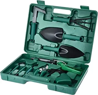 Generic Garden Caring Tool 10-Piece Set with Plastic Case