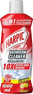 Harpic Bathroom Cleaner, Lemon Fragrance for 10X Better Stain Removal, 1L
