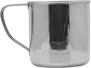 Raj Stainless Steel Mug with Handle, 8 cm, NM0008, Serving Mug, Water Mug, Tea & Coffee Serveware