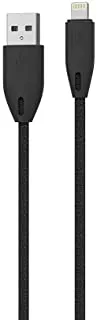 كابل باورولوجي مضفر من USB-A إلى Lightning بطول 1.2 متر - أسود