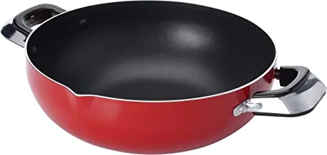 Non Stick Wok Pan By Royalford, Aluminum, Red, 26 CM, RF-324 WP26