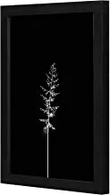 LOWHA White Flower Wall art wooden frame Black color 23x33cm By LOWHA