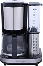 ALSAIF 1.25Liter 800W Electric Coffee Maker & Grander 10 Cups, Black, Stainless Steel E03412 2 Years warranty