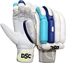 DSC Condor Surge Cricket Batting Gloves, Youth-Left (White-Turquoise)