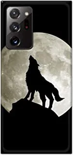 جراب Jim Orton بتصميم غير لامع مصمم لهاتف Samsung Galaxy Note 20 Ultra-Fullmoon Wolf Black