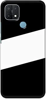 غطاء جراب خالص بتصميم مطفأ اللمعة لهاتف Oppo A15 / A15s-Diagonal Band أسود أبيض