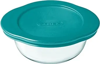 Pyrex Cook & Store Round Container, 0.35L (Green Lid)