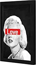 LOWHA Love marilyn black white red Wall art wooden frame Black color 23x33cm By LOWHA