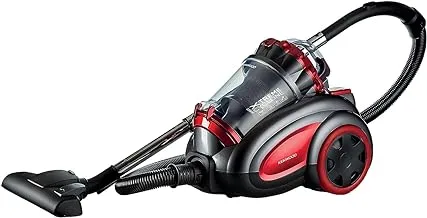 Kenwood Bagless Canister Vacuum Cleaner, 2200W, 3.5 Dust Container Capacity, Speed Control, Cleanable HEPA Filter, Anti Bacteria, VBP80.000RG, Multicolor
