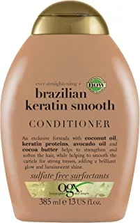 OGX, Conditioner, Ever Straightening+ Brazilian Keratin Smooth, New Gentle & and PH Balanced Formula, 385ml
