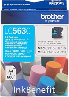 Brother LC563C Genuine Ink Cartridge, Cyan, Page Yield up to 600 Pages